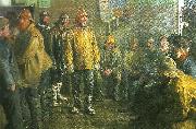 Michael Ancher i kobmandens bad en vinterdag painting